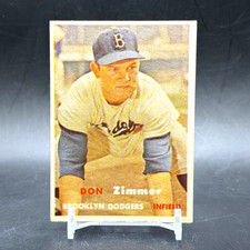1957 Topps #284 Don Zimmer Brooklyn Dodgers Vintage Baseball Trading Card