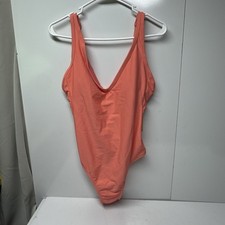 Women's V-Neck High Leg One Piece Swimsuit - Kona Sol Orange M
