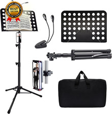 Sheet Music Stand with Light Phone Holder, 57" Music Stand for Sheet Music Hig
