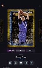 Cooper Flagg Rookie Topps NBA Collect Digital 2025 Topps Chrome GOLD Pulsar RC