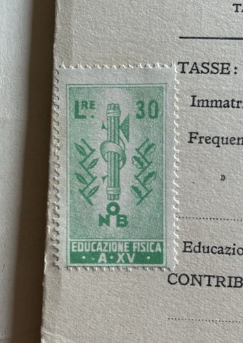 🌈RARA Pagella Regio Istit. x Geometri Marche da Bollo E.Fascista ‘36 Bolzano🎁 - Foto 2 di 13