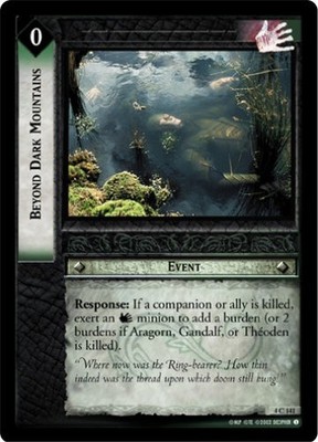 LOTR TCG TTT Two Towers BEYOND DARK MOUNTAINS 4C141 Foil NM/MINT Top Shelf Card