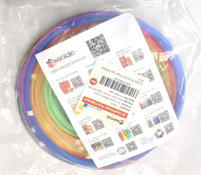 Mika3D 32 Colors 3D Pen PLA Filament Refills 10' 320' Total w 4 Finger Caps