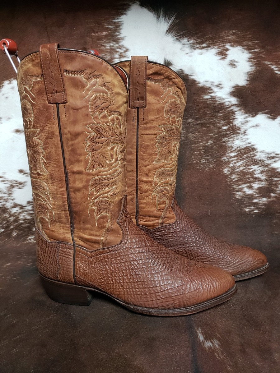 Dan Post Genuine Shark ? Brown Leather Western Cowboy Boots  display picture 2