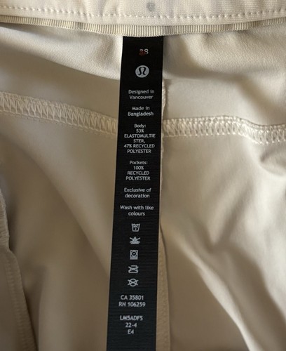 Pantalón casual/golf Lululemon-5 bolsillos delantero plano/pierna recta talla 38-32 - Imagen 2 de 7