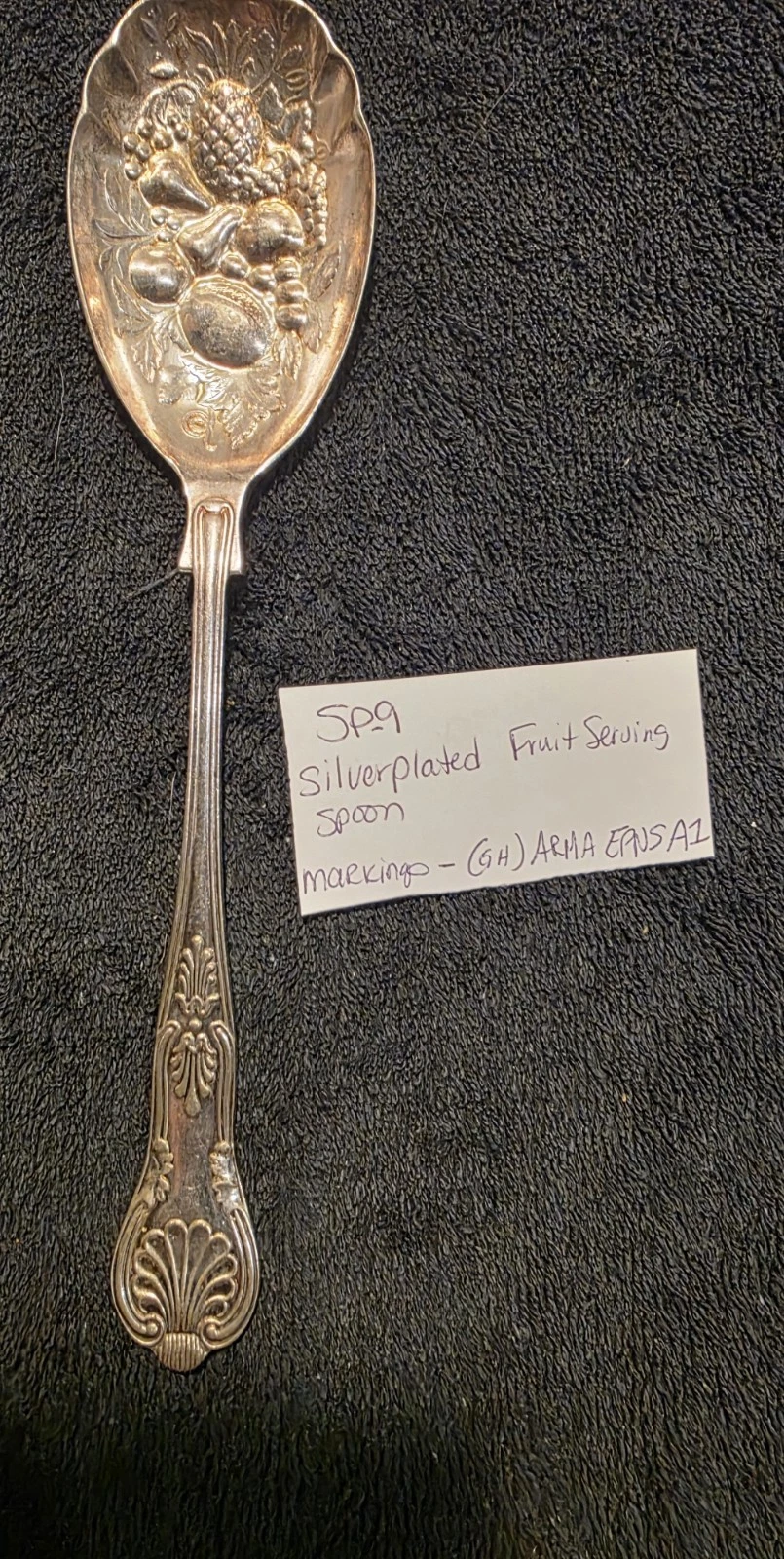 Sheffield England Silver Plated Serving Spoon EPNS-A1 Size 8.75"