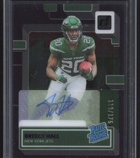 2022 Clearly Donruss #64 Breece Hall Rated Rookie Autographs Purple #/175
