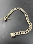 Men'S Italian 925 Sterling Silver Vermeil Solid Wrought Links Bracelet