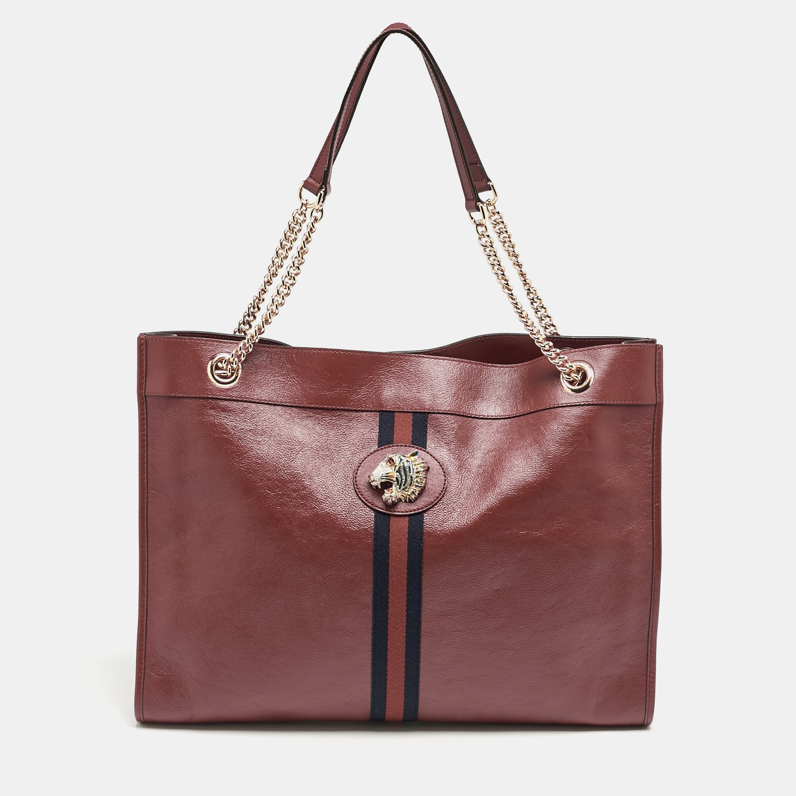 Gucci Rajah Large Red Leather Tote Bag