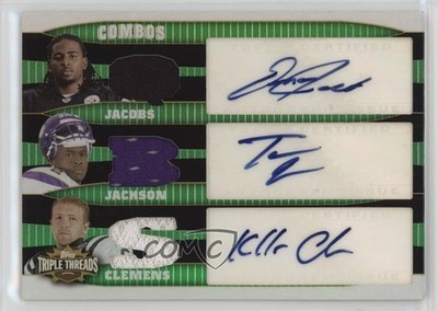 2006 Triple Threads Emerald /18 Omar Jacobs Tarvaris Jackson Rookie Auto RC j4h