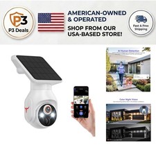 1080P Solar Security Camera Wireless Outdoor with 360  Pan/Tilt and Night Vision