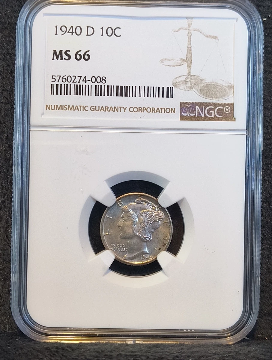 MS 66 Graded 1940 Year Mercury Dimes (1916-1945) for sale | eBay