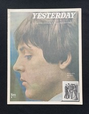 John Lennon and Paul McCartney Vintage Sheet Music Yesterday 1965