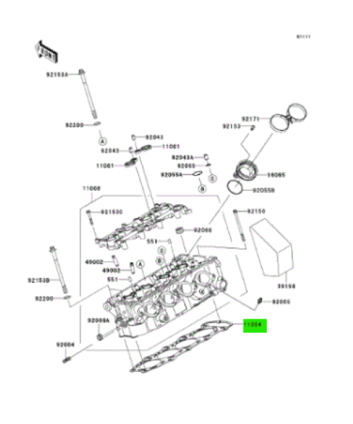 KAWASAKI NINJA ZX 6R ZX636 Gasket Head 11004-0027 Genuine JDM OEM