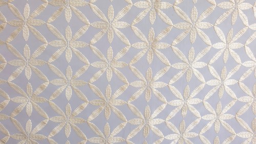 Cream Flowers Sheer Curtain Fabric By The Yard, Sheer Curtain Fabric Upholstery - Picture 4 of 8