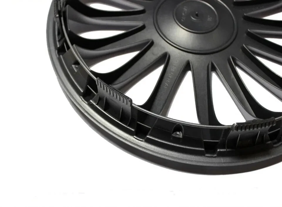 FOR RENAULT WIND - 14" WHEEL TRIMS WIND BLACK & SILVER HUB CAPS COVER 4PC SET - Image 3 of 4