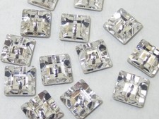 36 pcs. 6mm CRYSTAL SEW ON SQUARE FLATBACK PRECIOSA Rhinestones