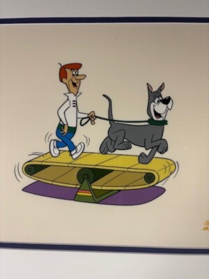 Satellite Stroll George Jetson Astro sericel art The Jetsons Hanna
