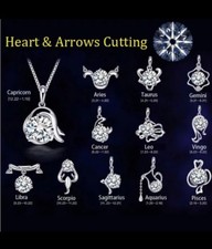 Women's Jewelry Zodiac Signs 12 Constellations Crystal Pendant Necklace 58-1