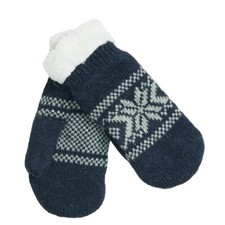 Grand Sierra Ragg Wool Knit Women Pop-Top Glove/Mitten, Fleece Lined, Black, O/Z