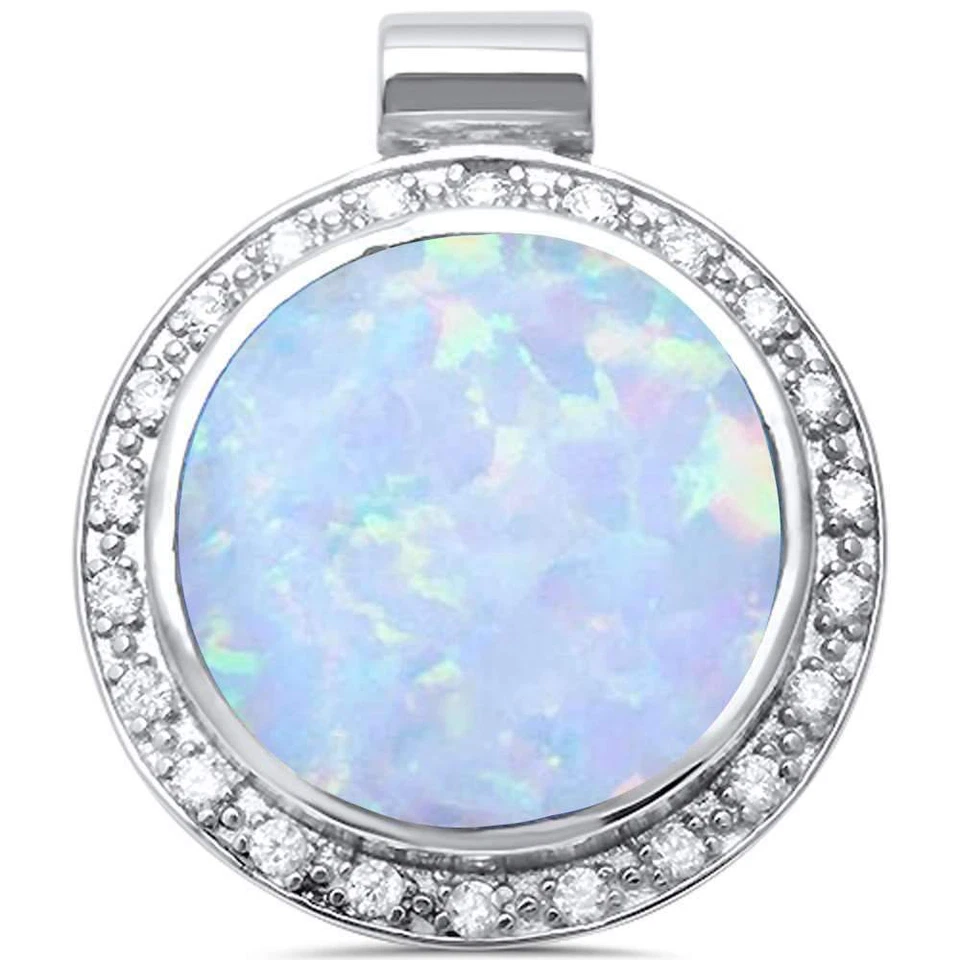 Кулон из стерлингового серебра 925 пробы с белым опалом и фианитом - Изображение 2 из 2