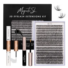 Kit de extensión de pestañas, 320 piezas de grupo de pestañas individuales B&Q D