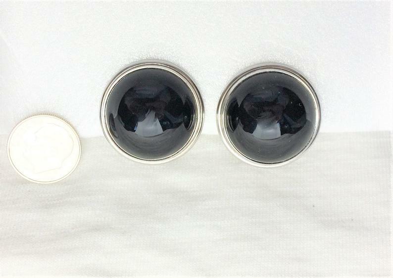 LALIQUE  1 PAIR EARRINGS  SOLID SILVER CABOCHON B… - image 4