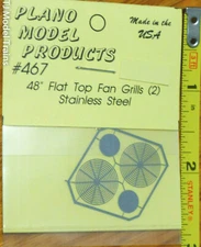 Plano HO #467 48" Flat Top Fan Grills (2) Etched Stainless Steel
