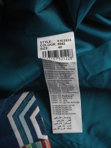Desigual Women's Coat Size 40 / L Linen Blend Patchwork 01E2933 - Picture 6 of 8
