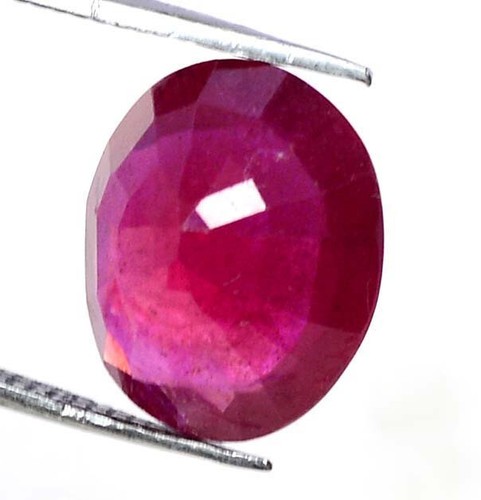 Natural Ruby 12x10 mm Oval Cut 5.21 CTS Faceted Loose Gemstone GF - Picture 5 of 7