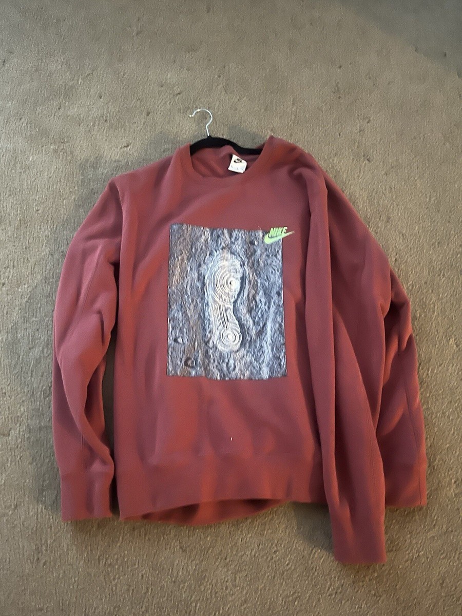 nike footprint on the moon sweatshirt red size XL | eBay