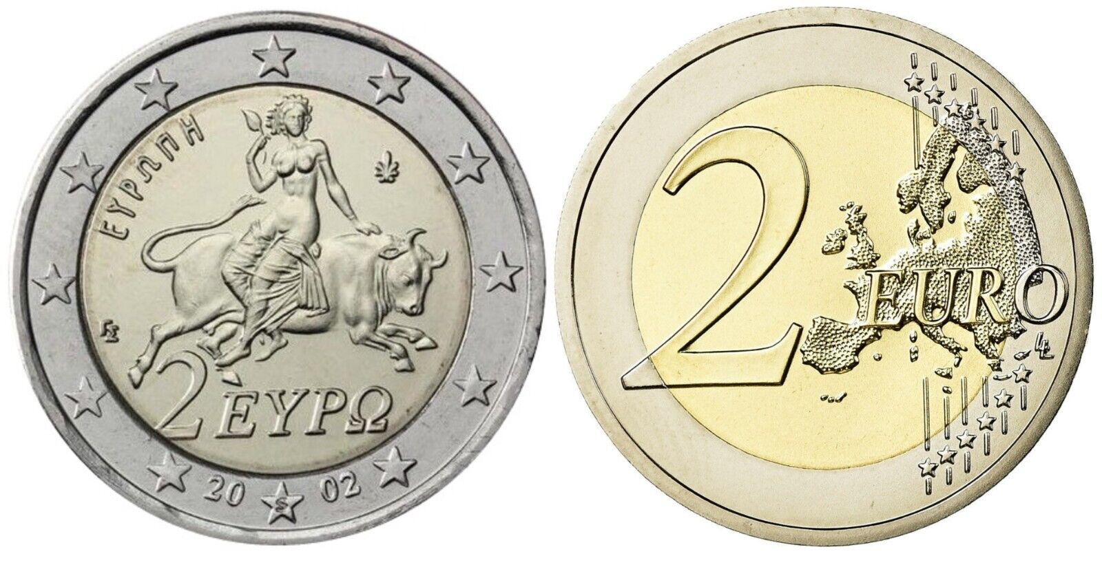 2 Euro Greece 2002 * Mintmark S * Unc