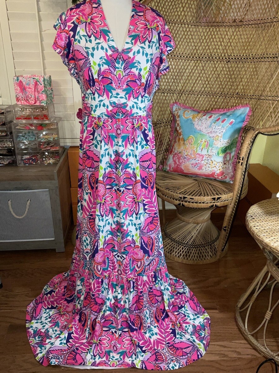 lilly pulitzer adriann maxi dress NWT LILLY PULITZER SIZE LARGE ADRIANN MAXI DRESS *SHE'S TOO FLY* $268