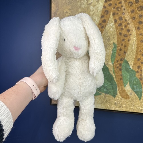 M&S 14 INCH CREAM BUNNY RABBIT BABY SOFT TOY COMFORTER WHITE 09442689 vgc