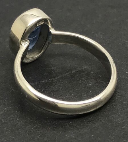 Kyanite oval ring Solid Sterling Silver Size N. Faceted, 10 x 8mm. New. - Picture 6 of 12