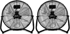 20 Inch 3-Speed High Velocity Heavy Duty Metal Industrial Floor Fans  2 Pack