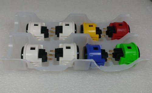 Japan Sanwa Mix 8 Buttons OBSF-30- Mix Black in Color Video Game Arcade parts - Picture 2 of 12