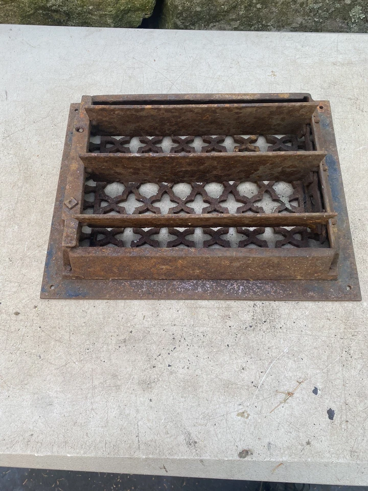 De colección Ornado-Victoriano-Fundido-Hierro-Registro-Ventilación de calor 9 X 12 Foto 4 de 4