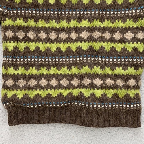 Janie & Jack Sweater Boys Sz 6 Brown Green Fair Isle Full Zip Wool Blend Winter - Picture 10 of 10