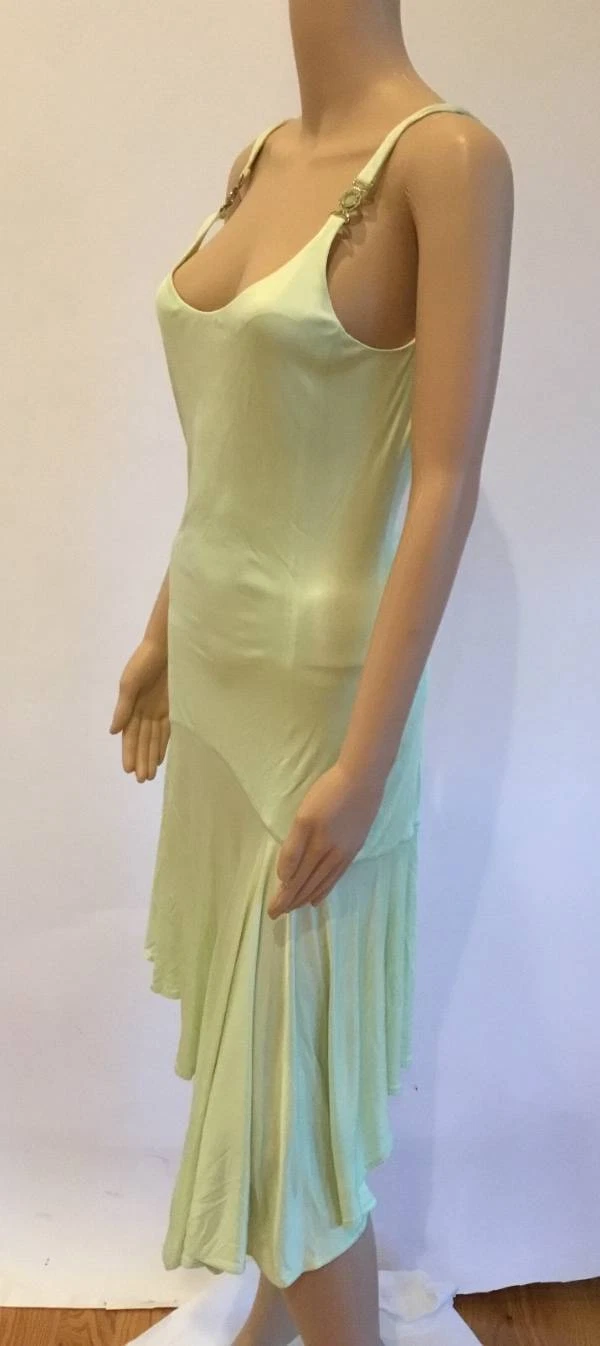 ABITO ASIMMETRICO GIANNI VERSACE SEXY CINTURINO CON RETRO APERTO TAGLIA 42 SS 95