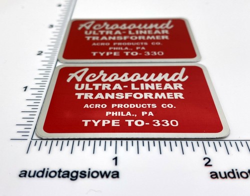 Acrosound Ultra-Linear Transformer TO-330 Badge New Custom Made Aluminum Pair - Picture 4 of 5