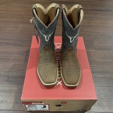 Twisted X Children's Top Hand Chocolate Dusty Blue Boots YTH0017 Size 2
