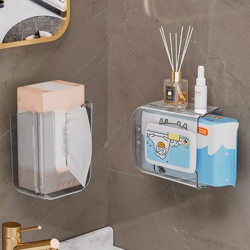 Wall Mounted Tissue Holder Kitchen Wipes Storage Box Container Dispenser #T - Picture 9 of 15