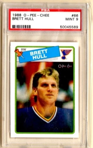 1988 O-Pee-Chee #66 ROOKIE RC Brett Hull PSA 9 MINT St. Louis Blues 