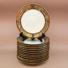 KPM Berlin c1914 Set of 13 Luncheon or Dessert Plates 8 7/8" Iron Cross Mark