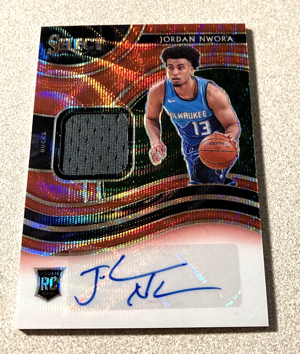 2020-21 Panini Select RC Auto Red Wave Prizm #RJA-NWO Jordan Nwora 