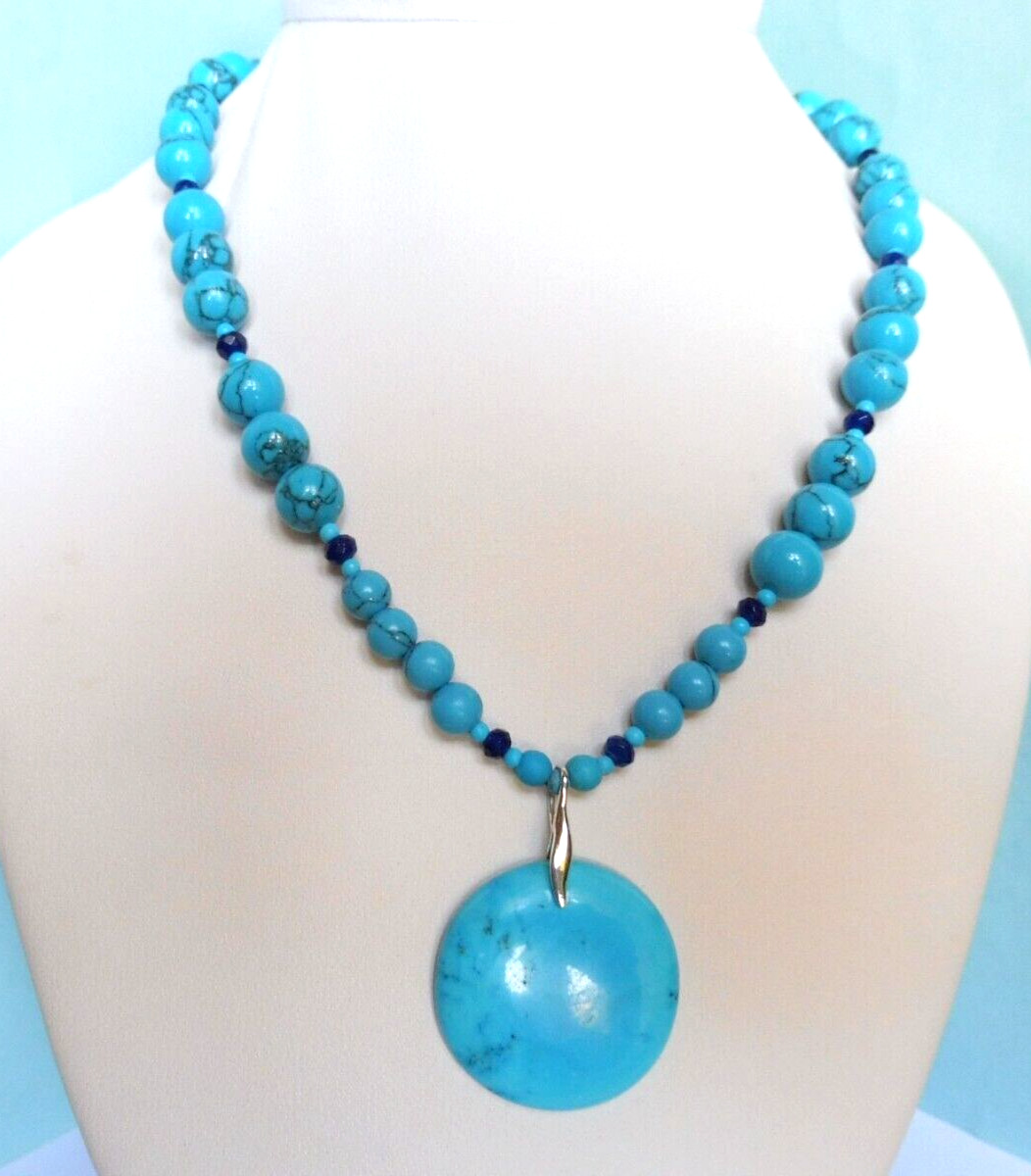 Collier turquoise d'Arizona tanzanite argent massif cadeau anniversaire