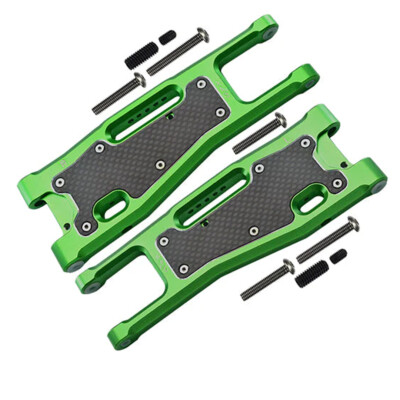 GPM Alum Front Lower Arms Green + Carbon Fiber Dust Protection Plate for Sledge