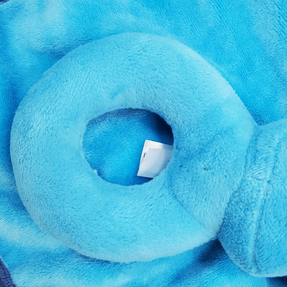 迪士尼宝贝怪物公司SOLLY蓝色丝绒Lovey摇铃安全毯毛绒 — 第 4/4 张图片
