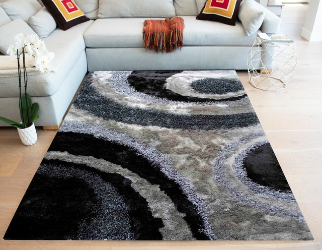 8x10 Feet 3d Gray Grey Color Shaggy Shaggy Modern Area Rug Carpet